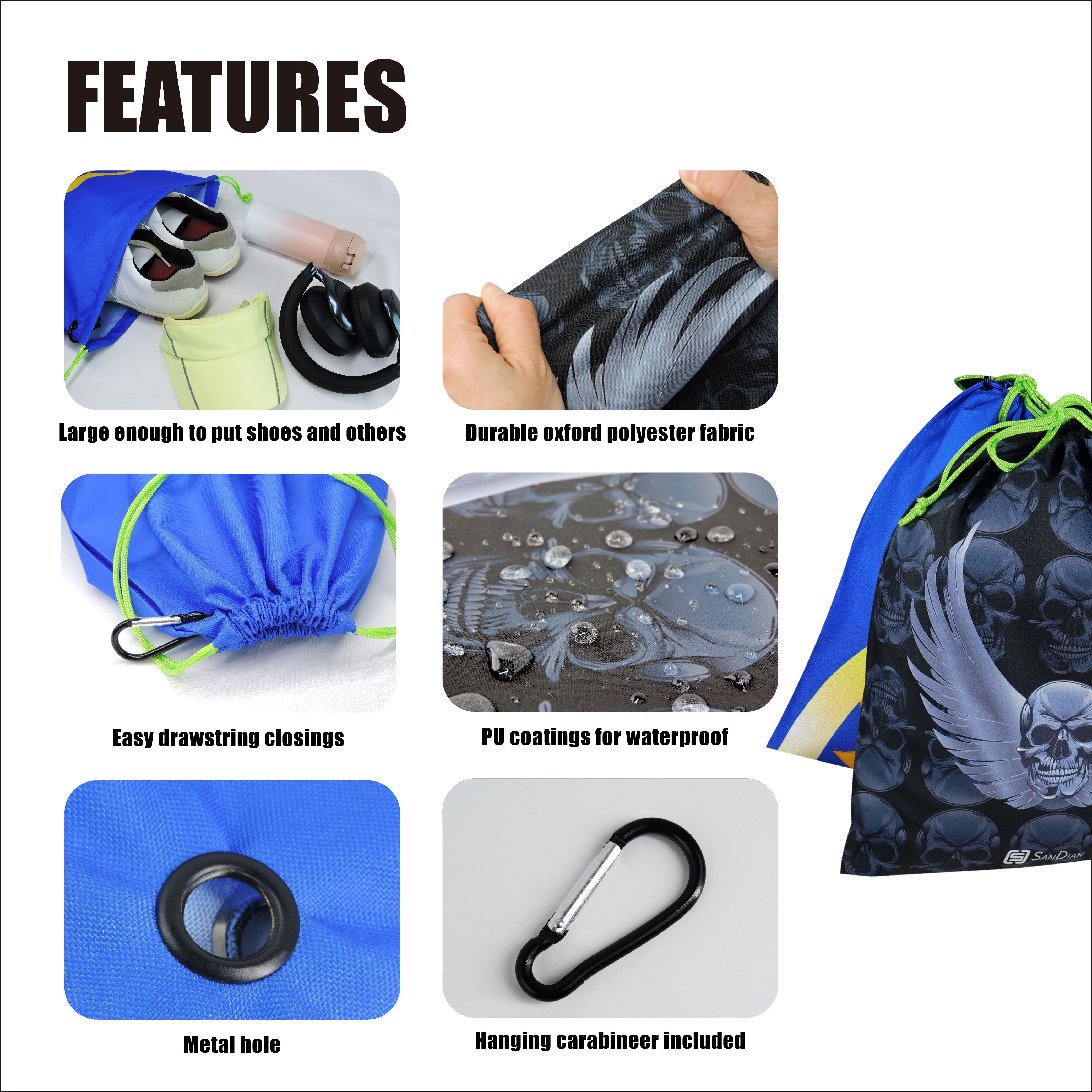 Sandian Factory Direct Sales Outdoor, Lightweight, Waterproof Golf Shoes Pouch, Tourism Shoes Bag, Sports Bag, Storage